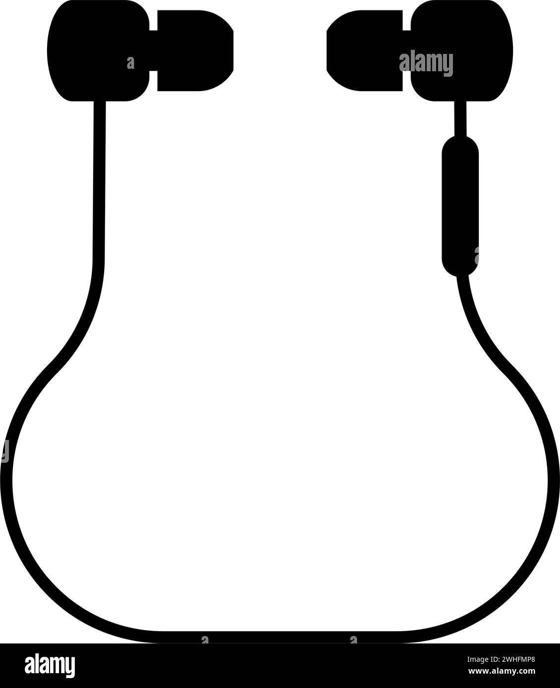Vakuum-Kopfhörer kabellos Symbol schwarz Farbe Vektor Illustration Bild flach Stil einfach Stock Vektor