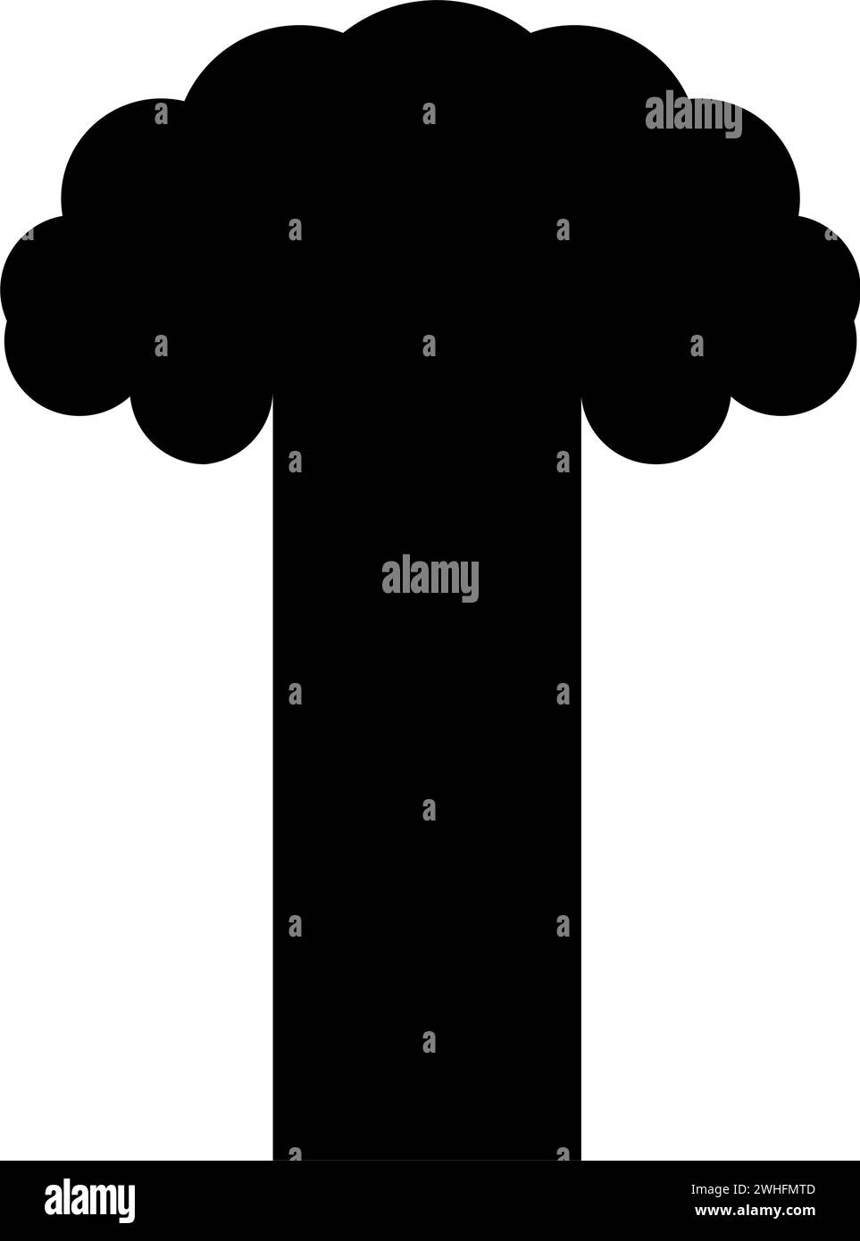Nuklearexplosion Explosionssprengung Pilz Explosionssprengung Symbol schwarze Farbe Vektor Illustration Bild flach Stil einfach Stock Vektor