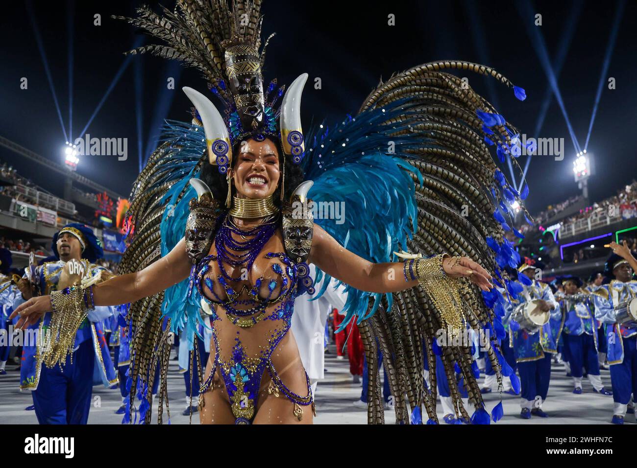 DESFILES SERIE OURO DO CARNAVAL DO RIO DE JANEIRO RJ, 10/2023 - Karneval /Rio de Janeiro Gold Series Schools Parade - Inocentes de Belford Roxo ist die vierte Schule, die in den frühen Morgenstunden dieses Samstag in der Gold Series Parade, Sambodromo da Sapucai, in Rio von Janiero 10. IMAGO / Erbs Jr Rio de Janeiro Brasilien Copyright: XErbsxJrx Stockfoto