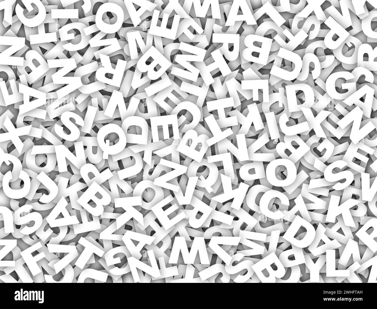 Viele Großbuchstaben sind verwechselt Stockfoto