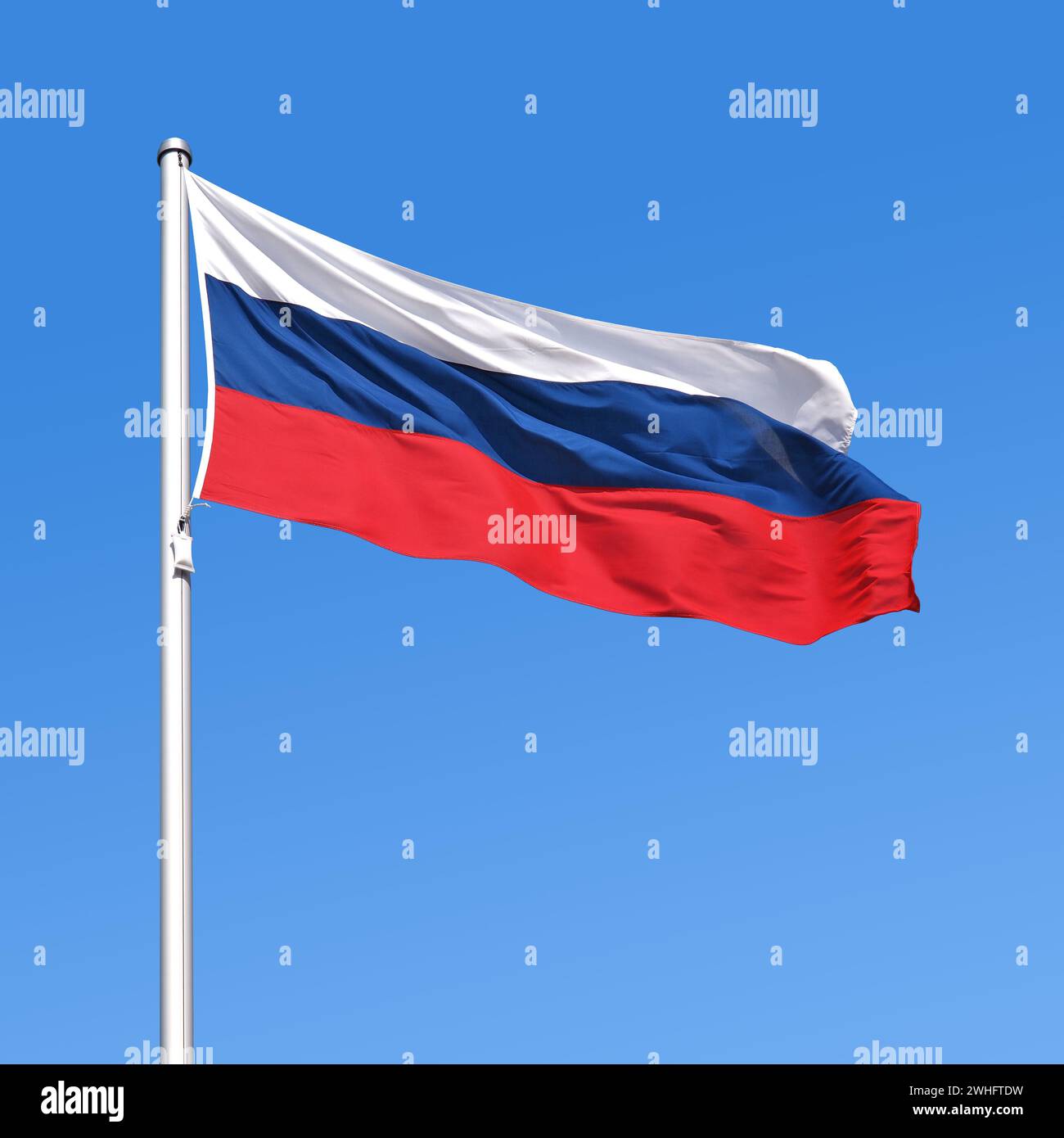 Winkende Flagge von Russland Stockfoto