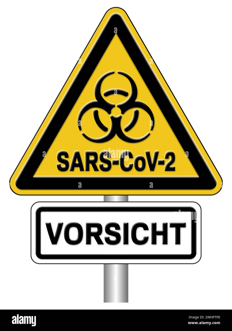Coronavirus SARS-CoV-2 COVID-19-Warnzeichen Stockfoto
