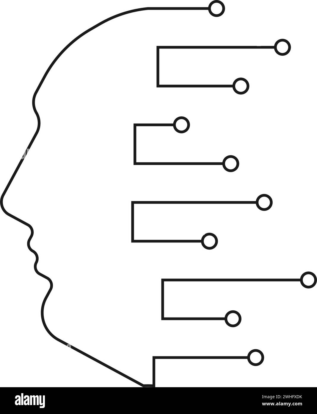 Künstliche Intelligenz KI Icon Vektor Illustration Design Stock Vektor