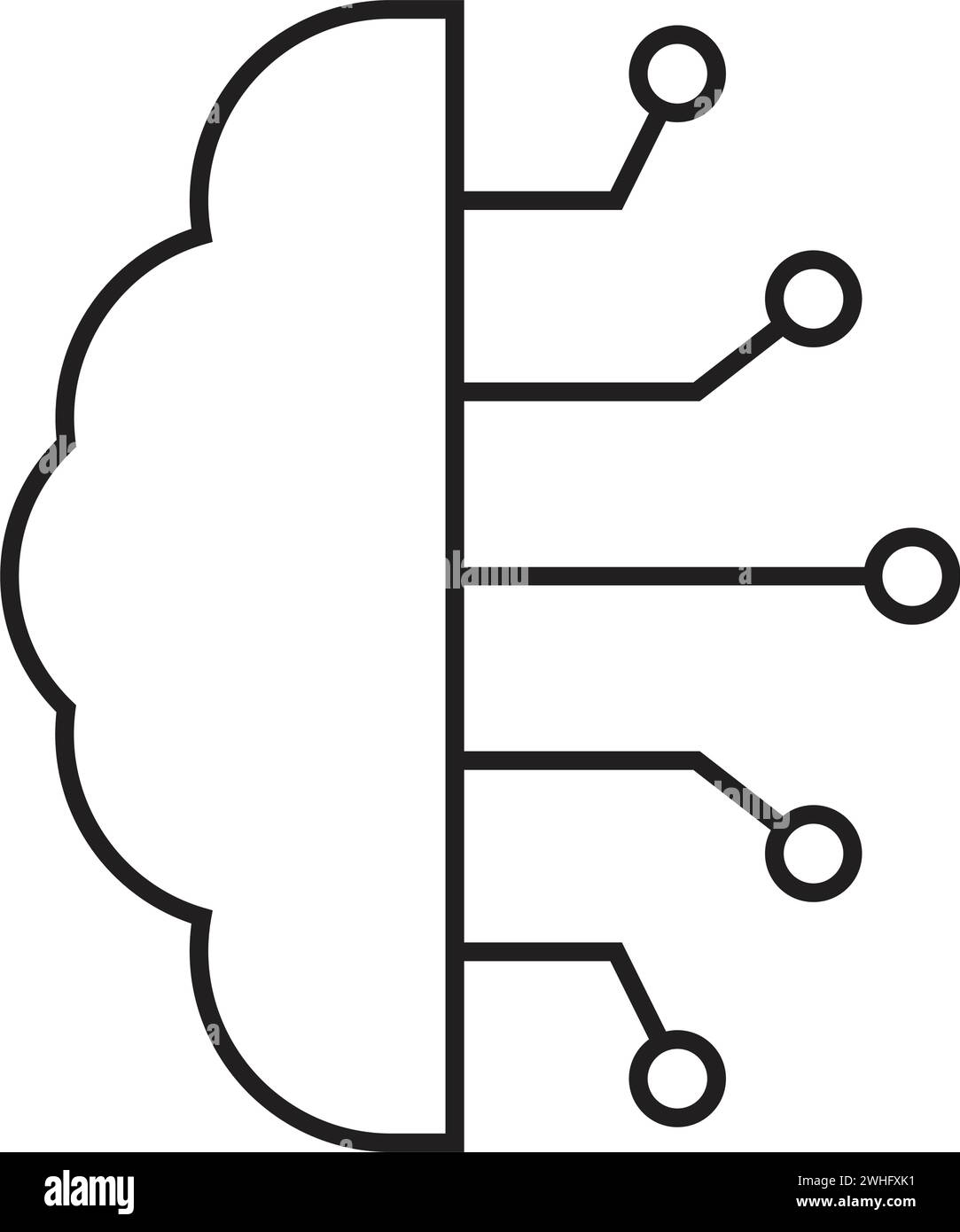 Künstliche Intelligenz KI Icon Vektor Illustration Design Stock Vektor