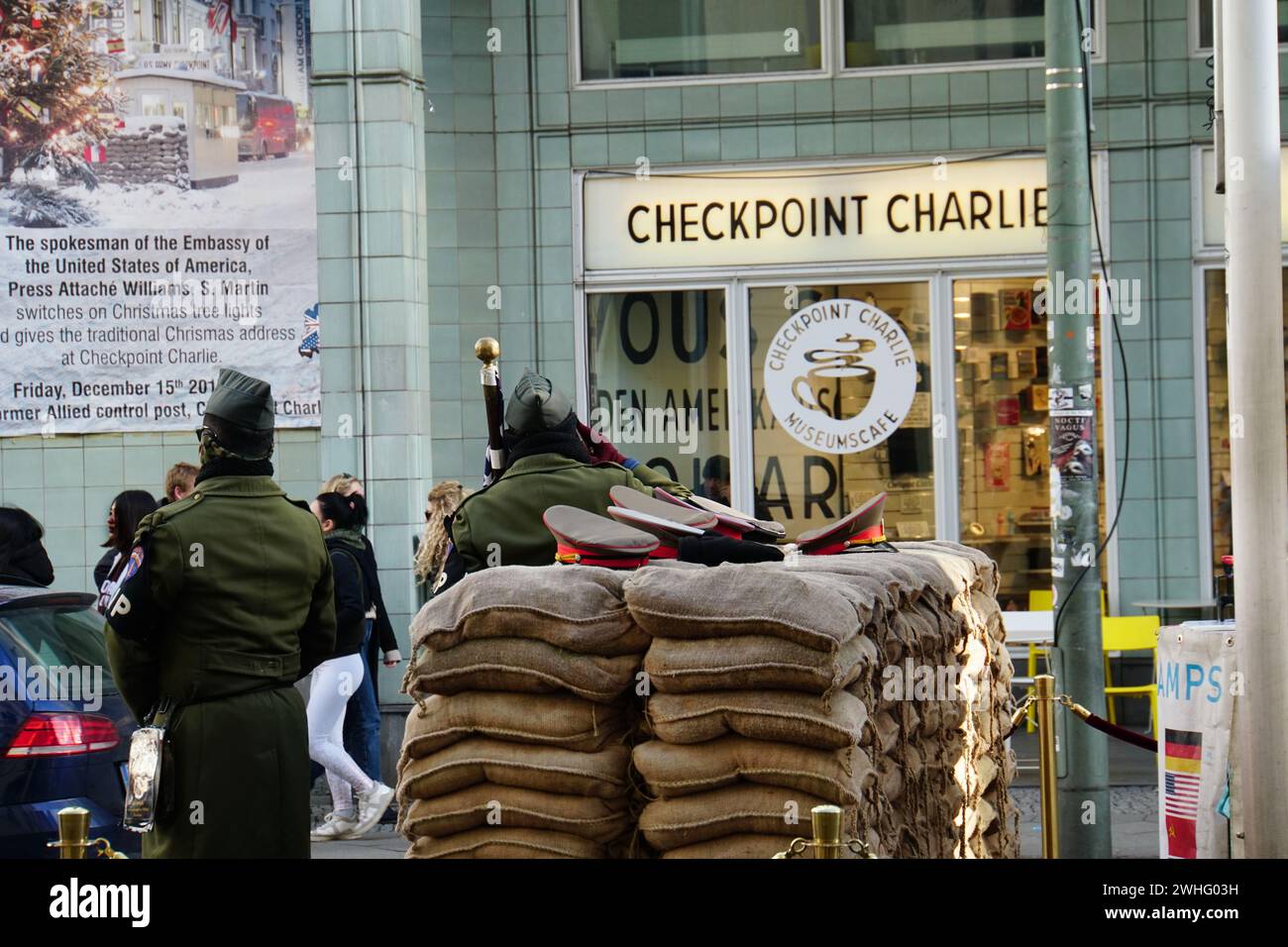 Checkpoint Charlie Berlin Stockfoto