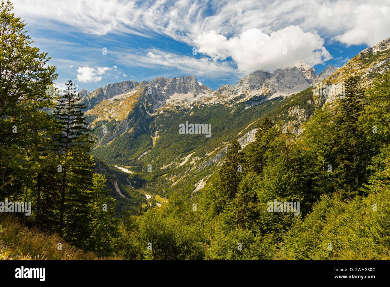 Alpenlandschaft im Nationalpark Triglav in Slowenien Stockfoto