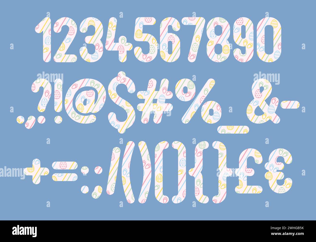 Vielseitige Sammlung von Harmony-Zahlen und Satzzeichen für verschiedene Anwendungen Stock Vektor