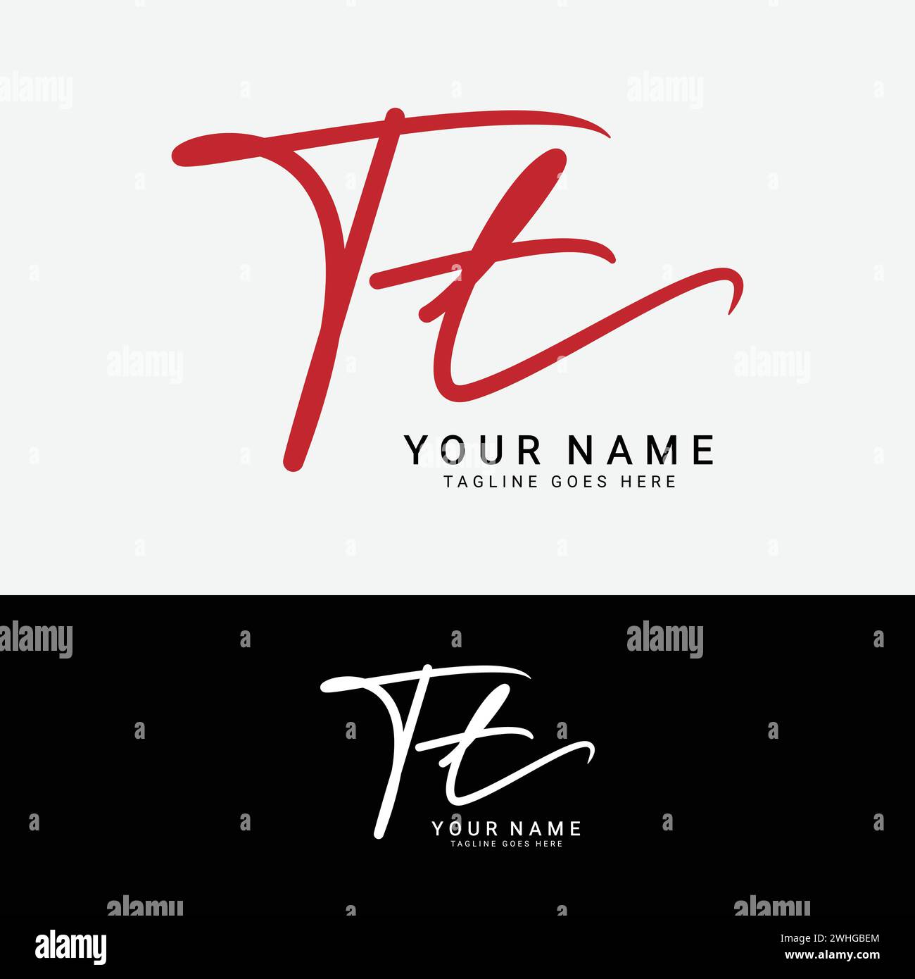 T, TT Initial Letter Logo. Alphabet TT handgeschriebenes Signature-Logo Stock Vektor