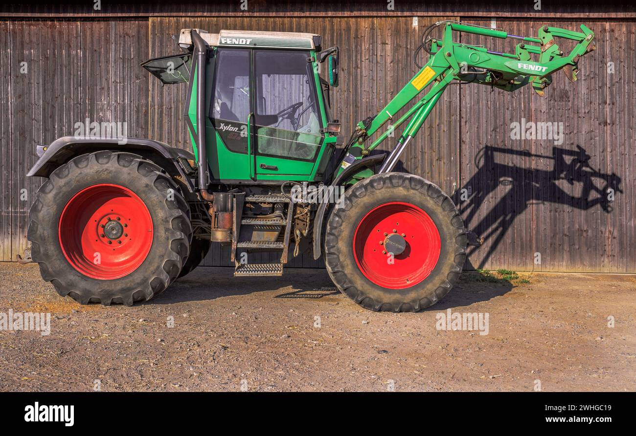 Der Traktor und sein Schatten Stockfoto
