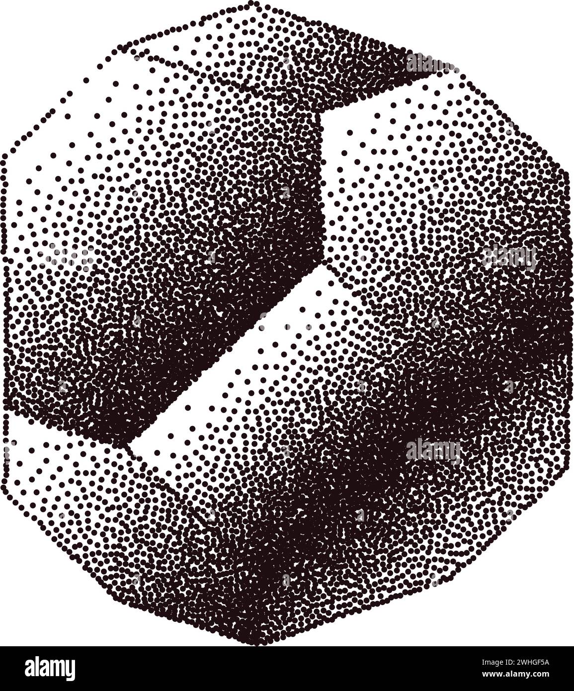 Abstrakte Illustration des geometrischen Kristalls in Schwarz-weiß-Vektor Stock Vektor