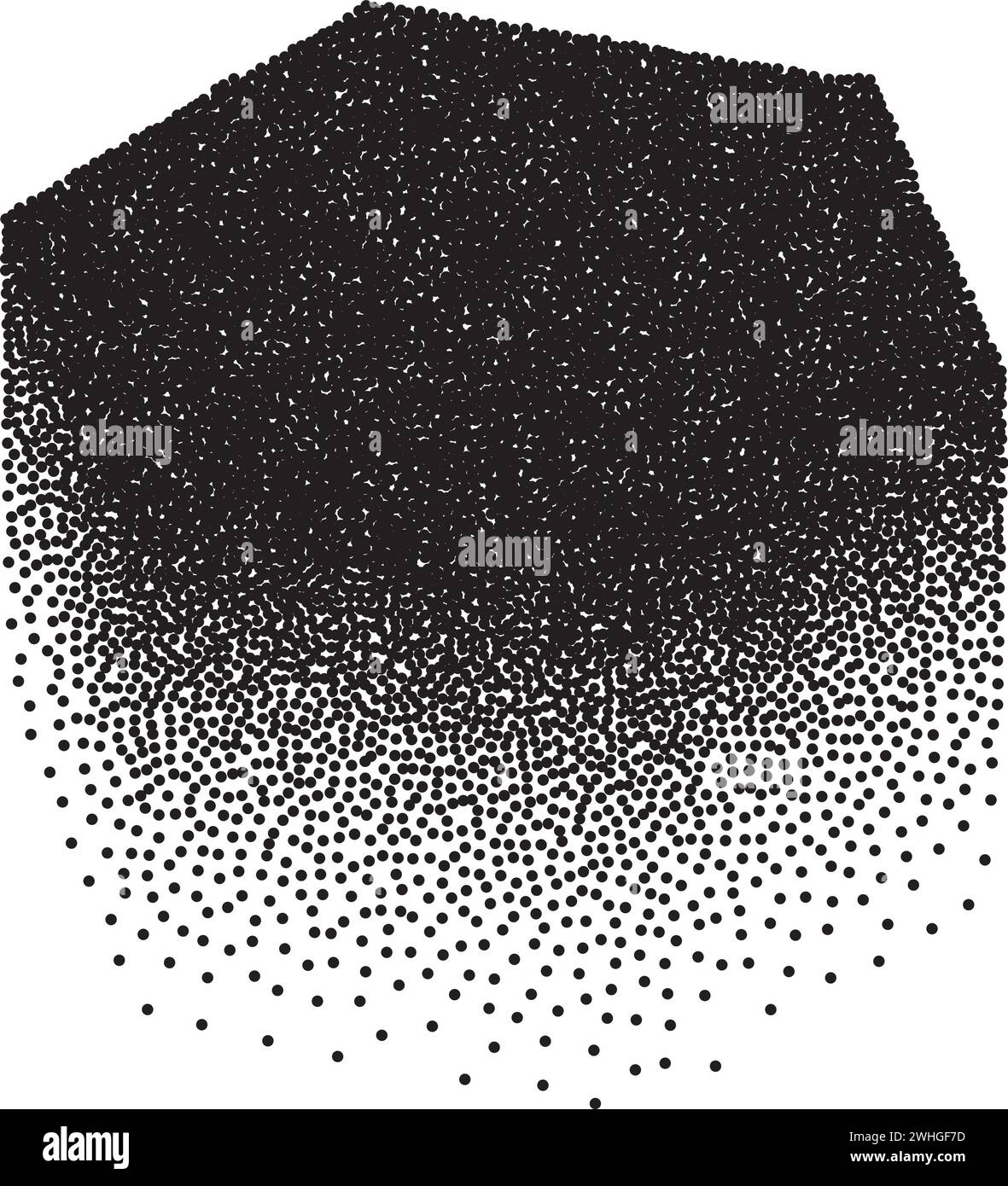 Abstraktes sechseckiges gepunktetes Muster in Schwarz-weiß-Vektor Stock Vektor