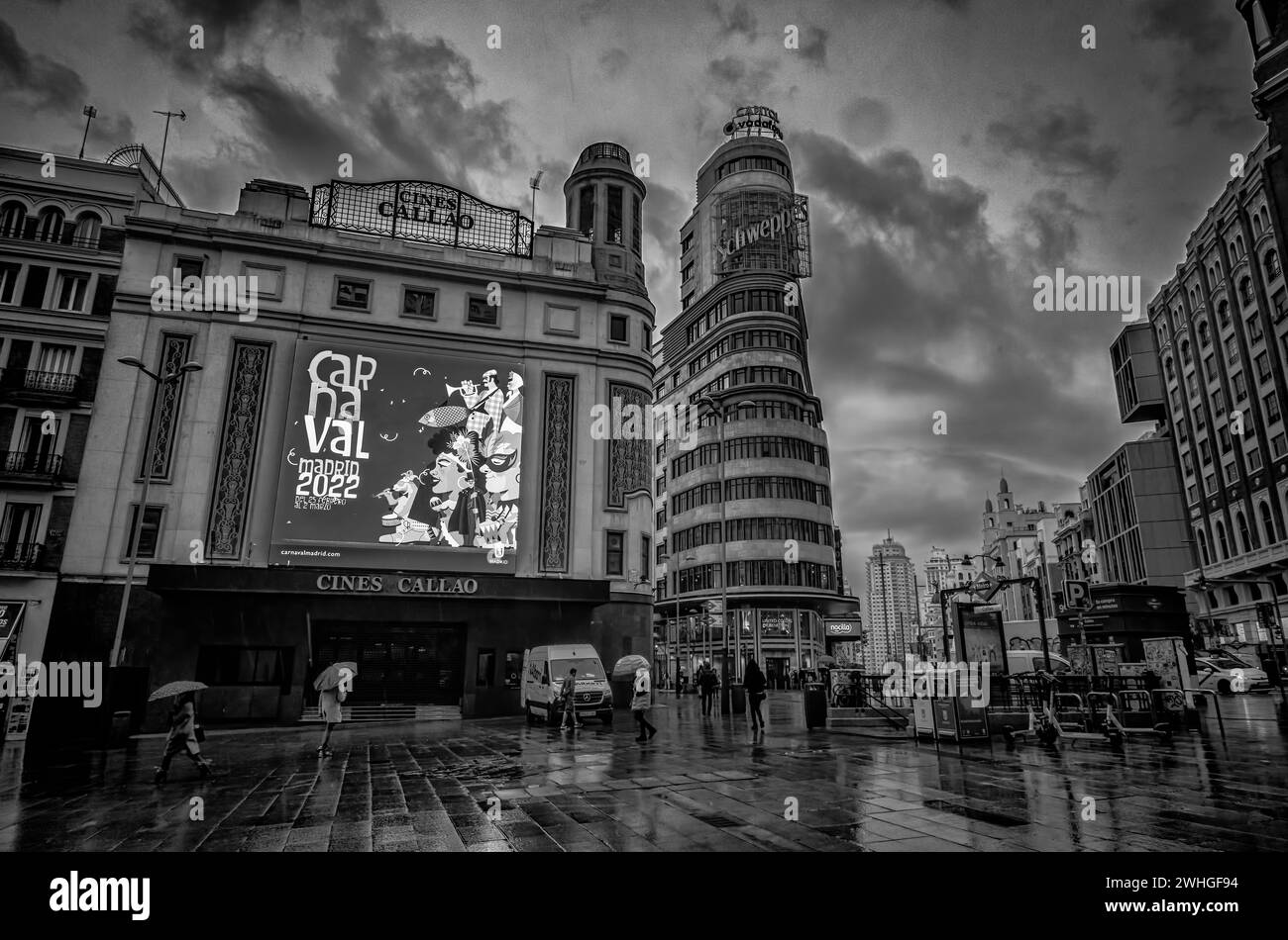 Cine Callao am Callao Square, Centro, Madrid, Spanien. Februar 2022 Stockfoto