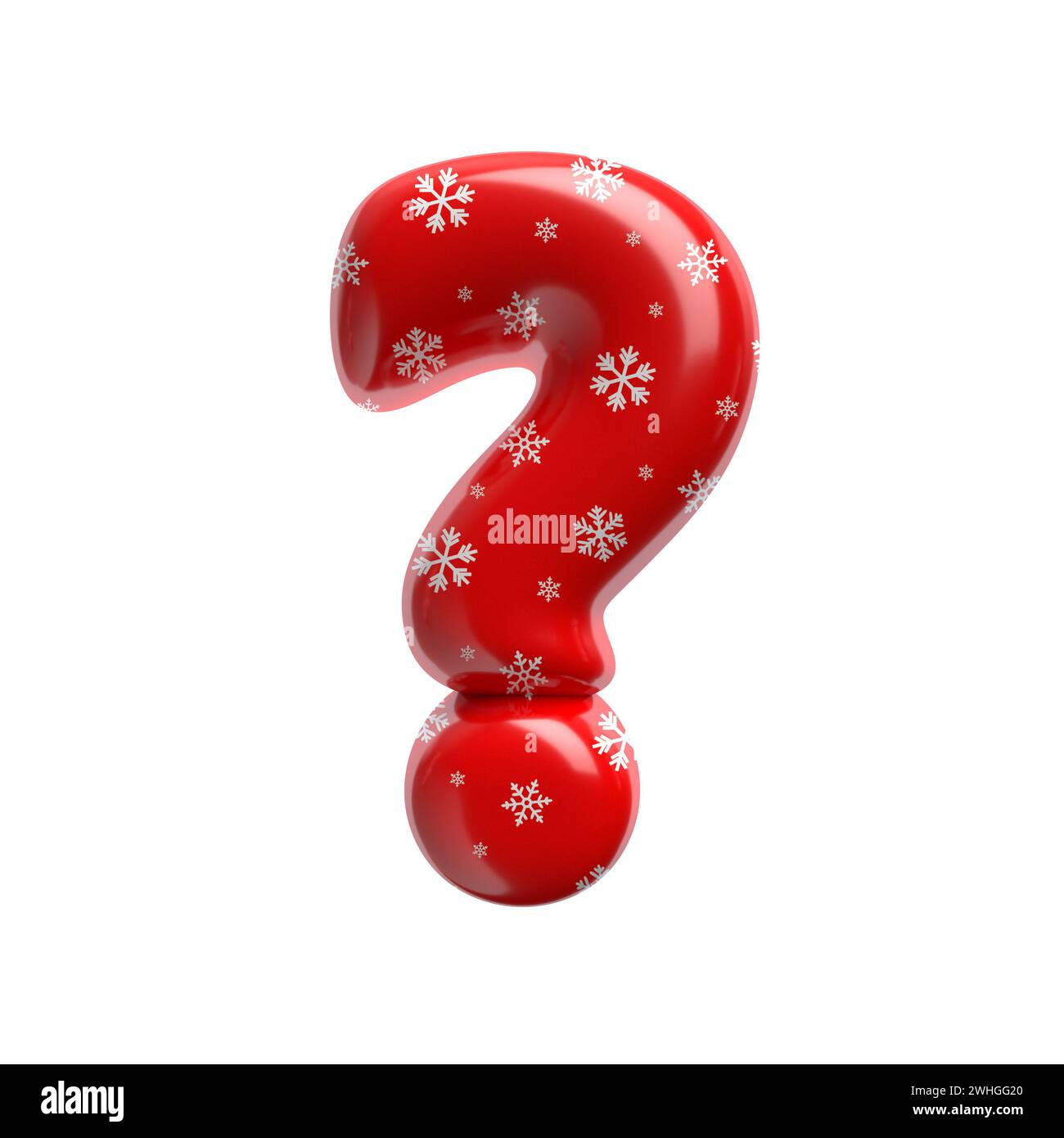 Schneeflocken-Verhörpunkt - 3D-weihnachtssymbol - geeignet für Weihnachten, weihnachtsmann oder Winterthemen Stockfoto