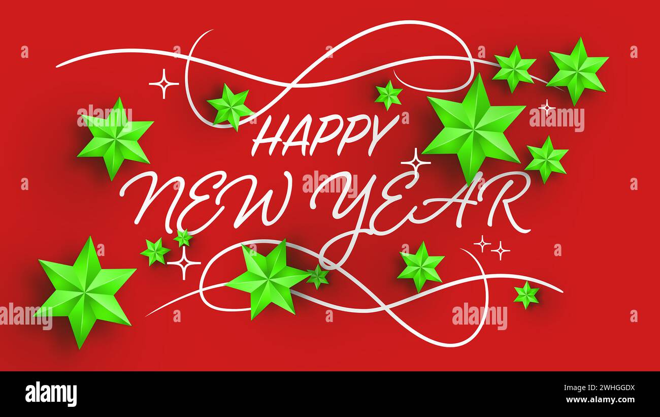 Happy New Year Hintergrund. Festliche Dekoration Für Winterferien Stockfoto