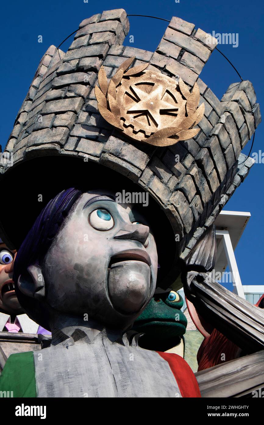 Die Pappmasken des Karnevals von Viareggio mÃ¢ChÃ Stockfoto