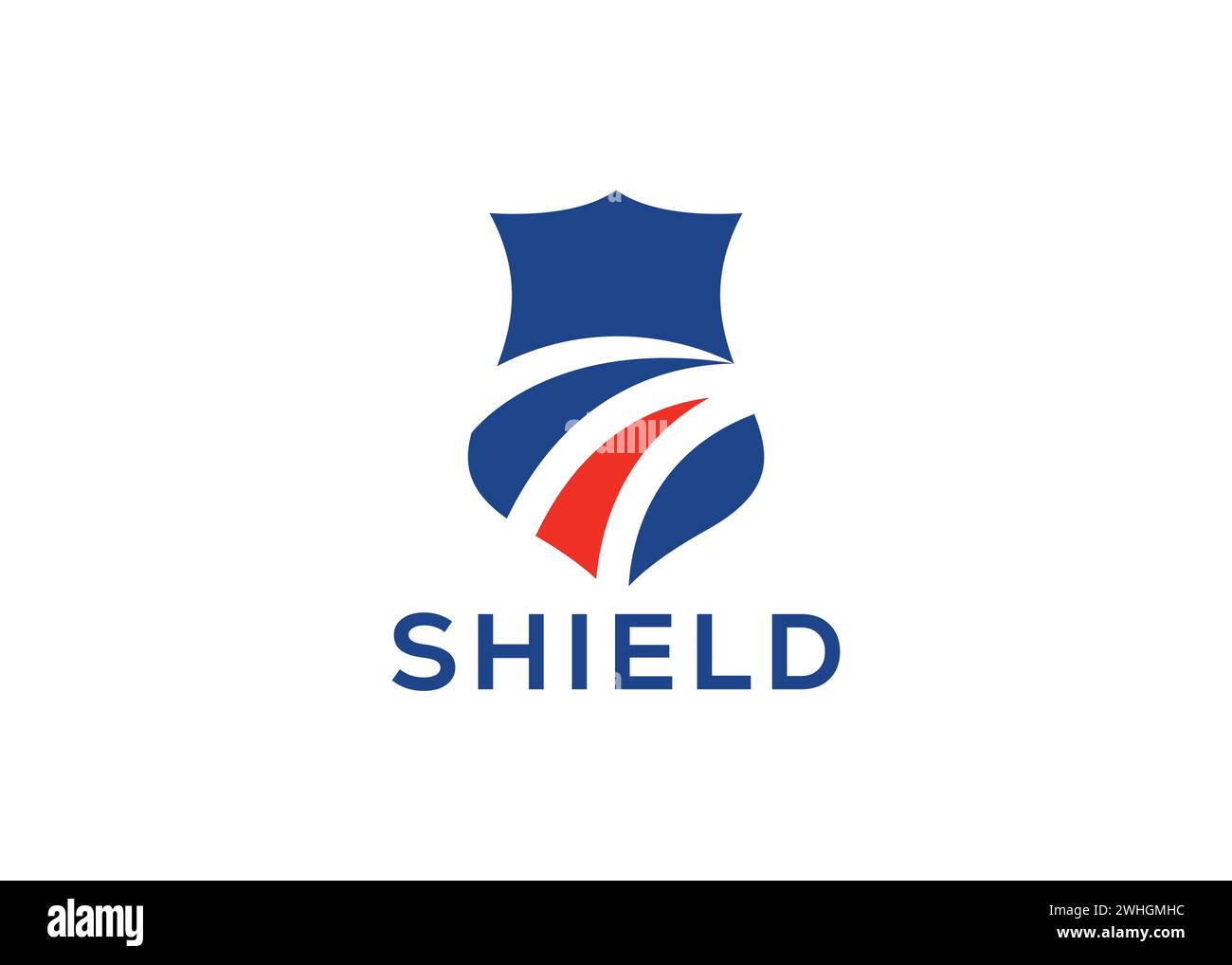 Minimalistisches Shield Mark Logo Design Vektorvorlage. Vektor der Schutzmarkierung Stock Vektor