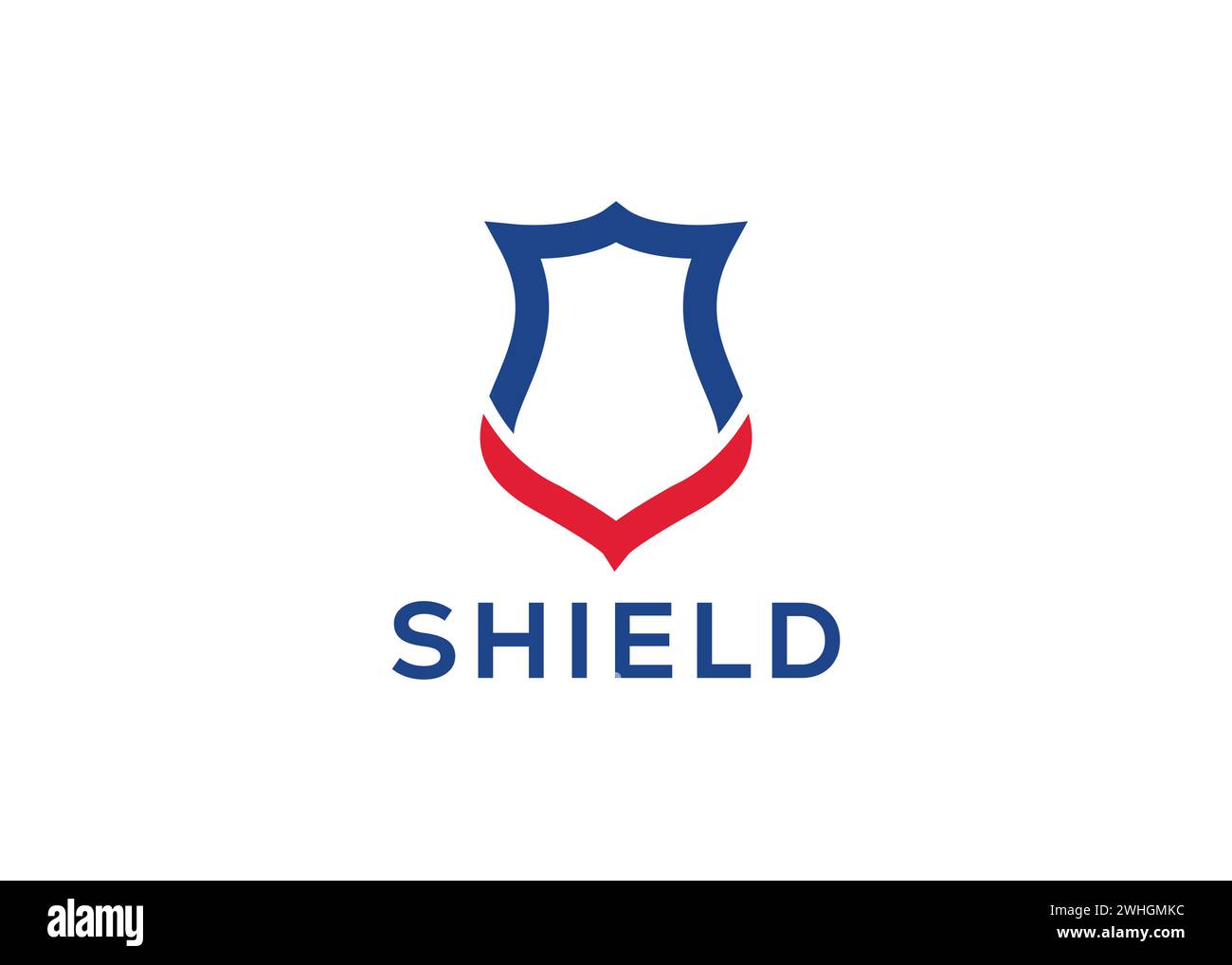 Minimalistisches Shield Mark Logo Design Vektorvorlage. Vektor der Schutzmarkierung Stock Vektor