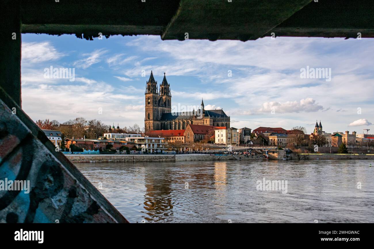 Bilder aus der Magdeburger Hauptstadt Sachsen-Anhalt Stockfoto