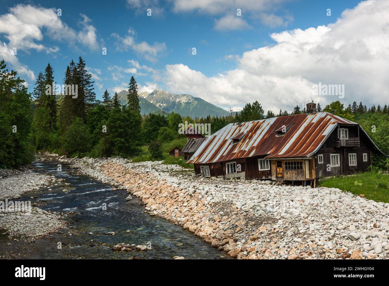 Podspady Dorf in der Hohen Tatra, Slowakei Stockfoto