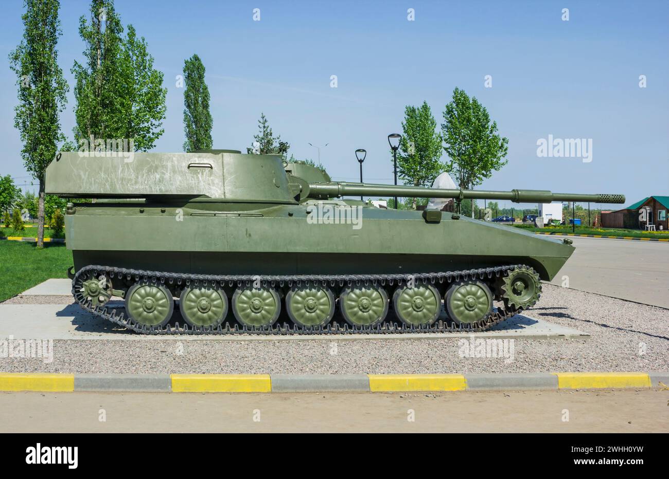 Selbstfahrende Haubitze Gwozdika (Nelke). Ausstellung in N. Nowgorod. Russland Stockfoto