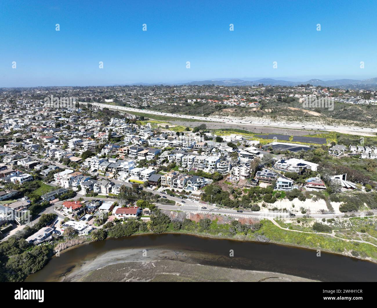 Luftaufnahme der Stadt Encinitas in San Diego, Kalifornien Stockfoto