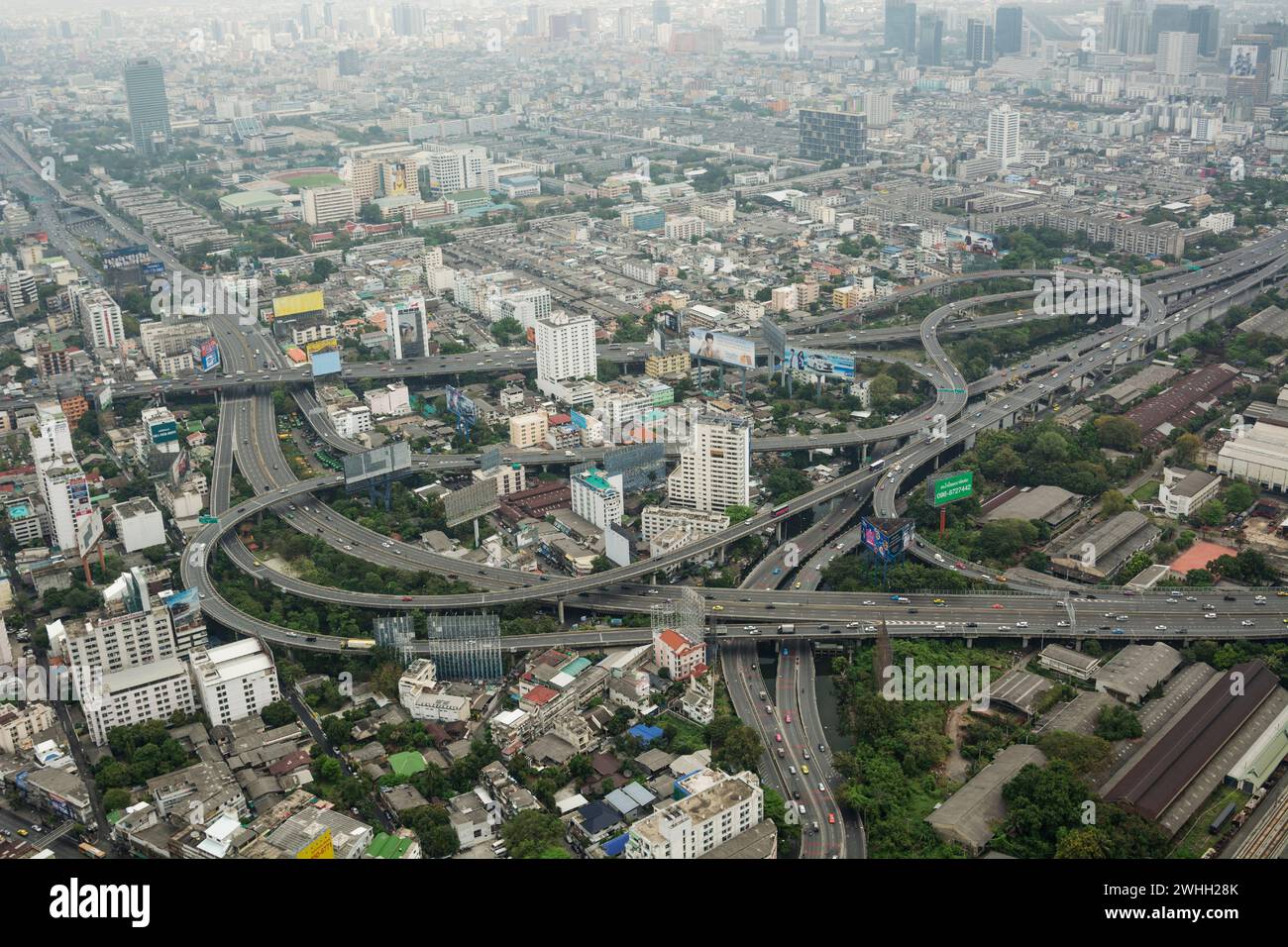 Aussicht mit von großer Höhe. Bangkok. Thailand Stockfoto