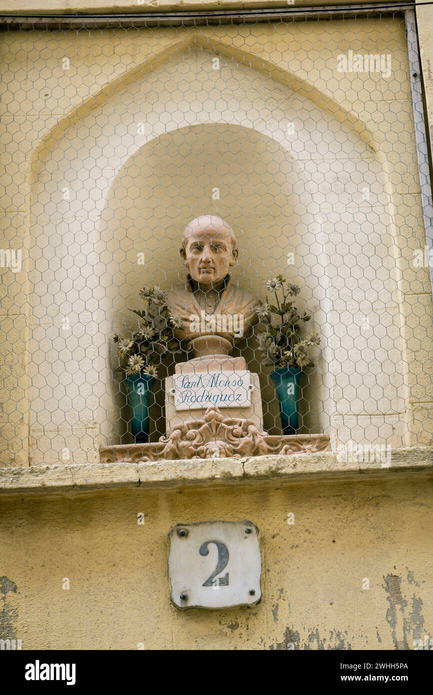 Rostro en una pared del Centro historico Stockfoto