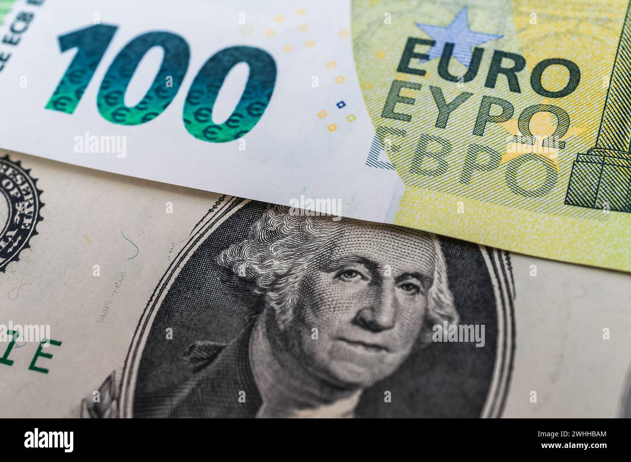 Porträt auf der 1-Dollar-Banknote Stockfoto