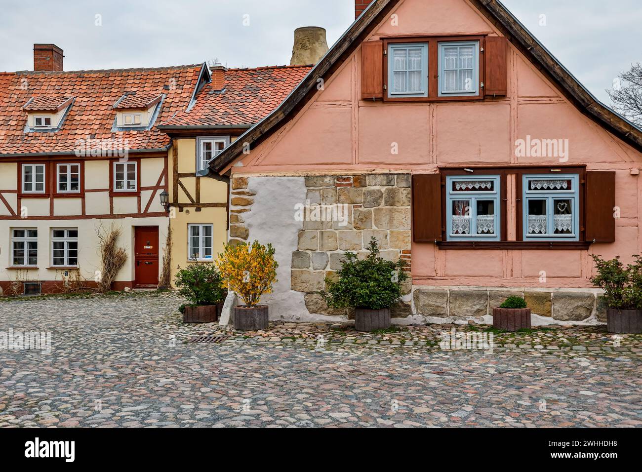Bilder aus der historischen Altstadt des Quedlinburger Harzes Stockfoto