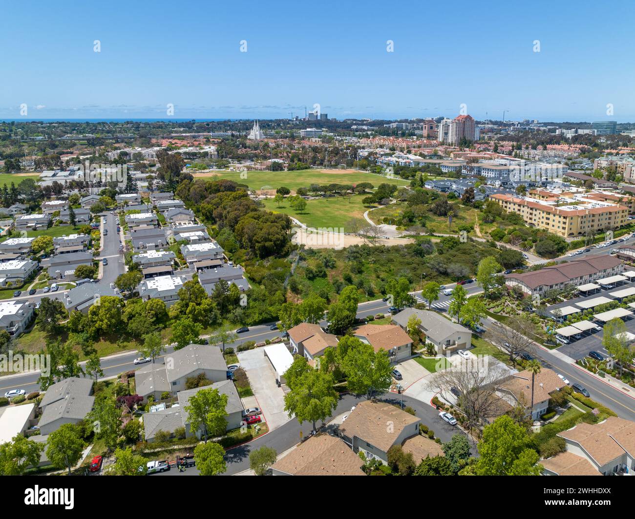 Aus der Vogelperspektive über San Diego, Kalifornien, USA Stockfoto