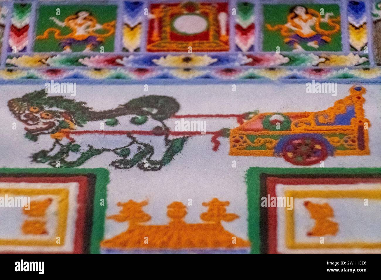 Wagen gezogen von Löwen Stockfoto