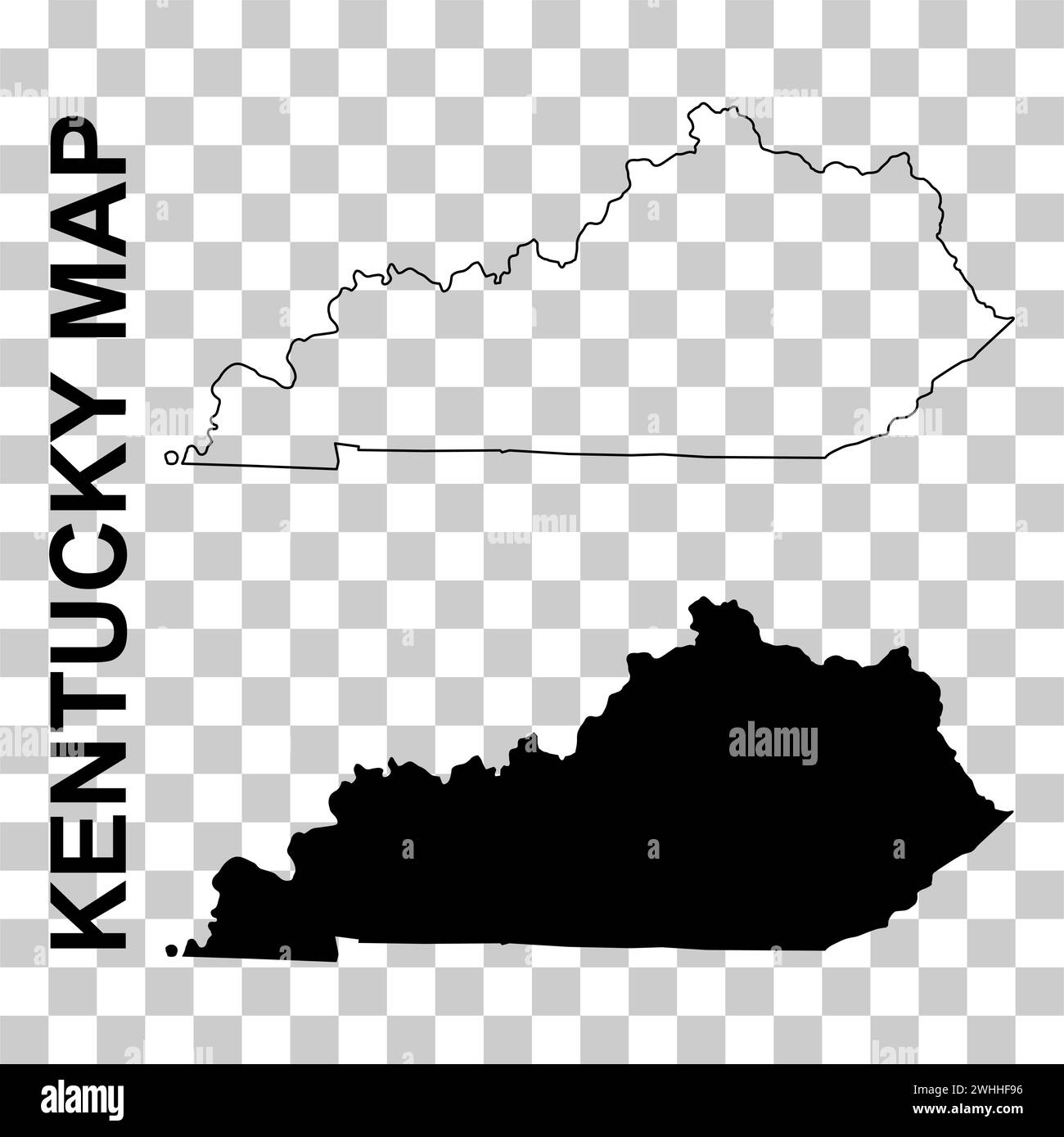Set von Kentucky MAP, vereinigte Staaten von amerika. Vektordarstellung für Symbole mit flachem Konzept. Stock Vektor
