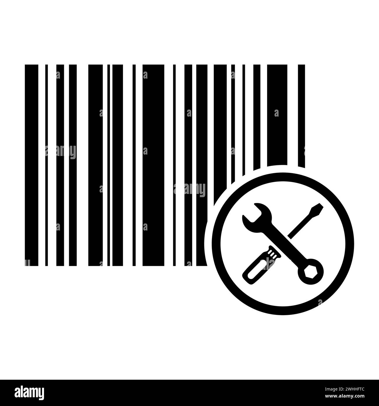 Barcode-Vektorsymbol. Barcode für flaches Web-Design. Isolierte Darstellung. Stock Vektor