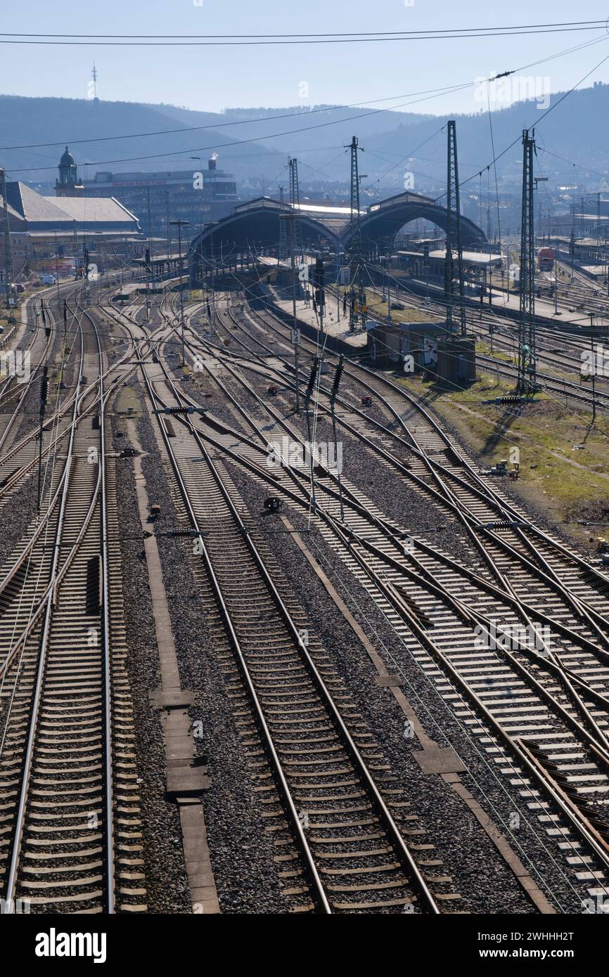 Bahnlinie und Bahnhof Hagen Stockfoto