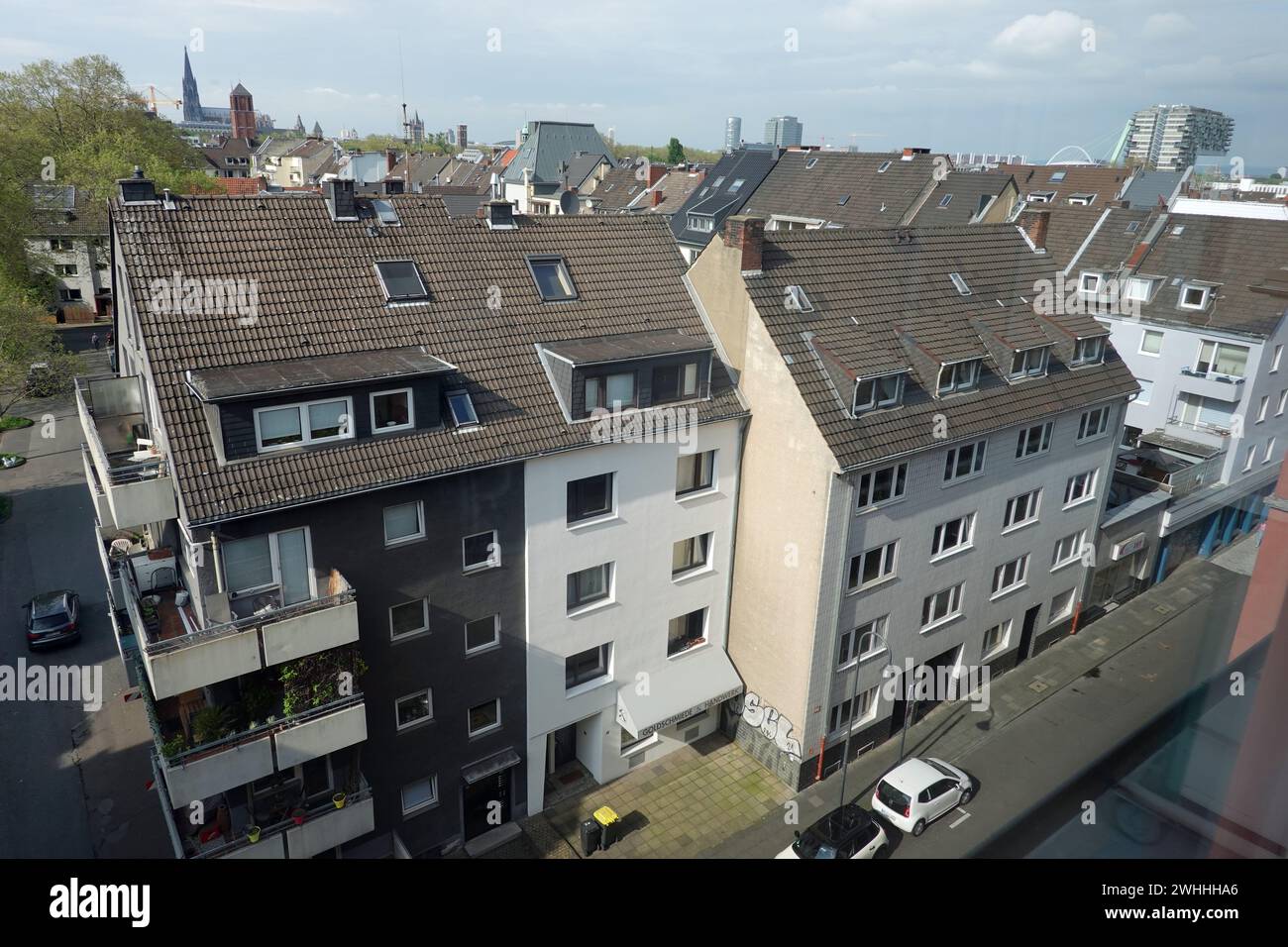 Blick über die Dächer des Severinsviertels Stockfoto
