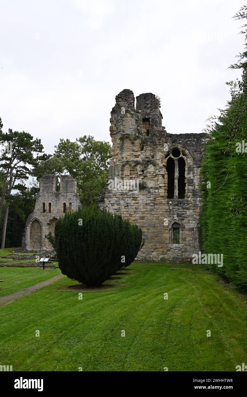 Wenlock, oder St. Milburga's Priory Kloster aus dem 12. Jahrhundert in Much Wenlock, Shropshire, Großbritannien September Stockfoto