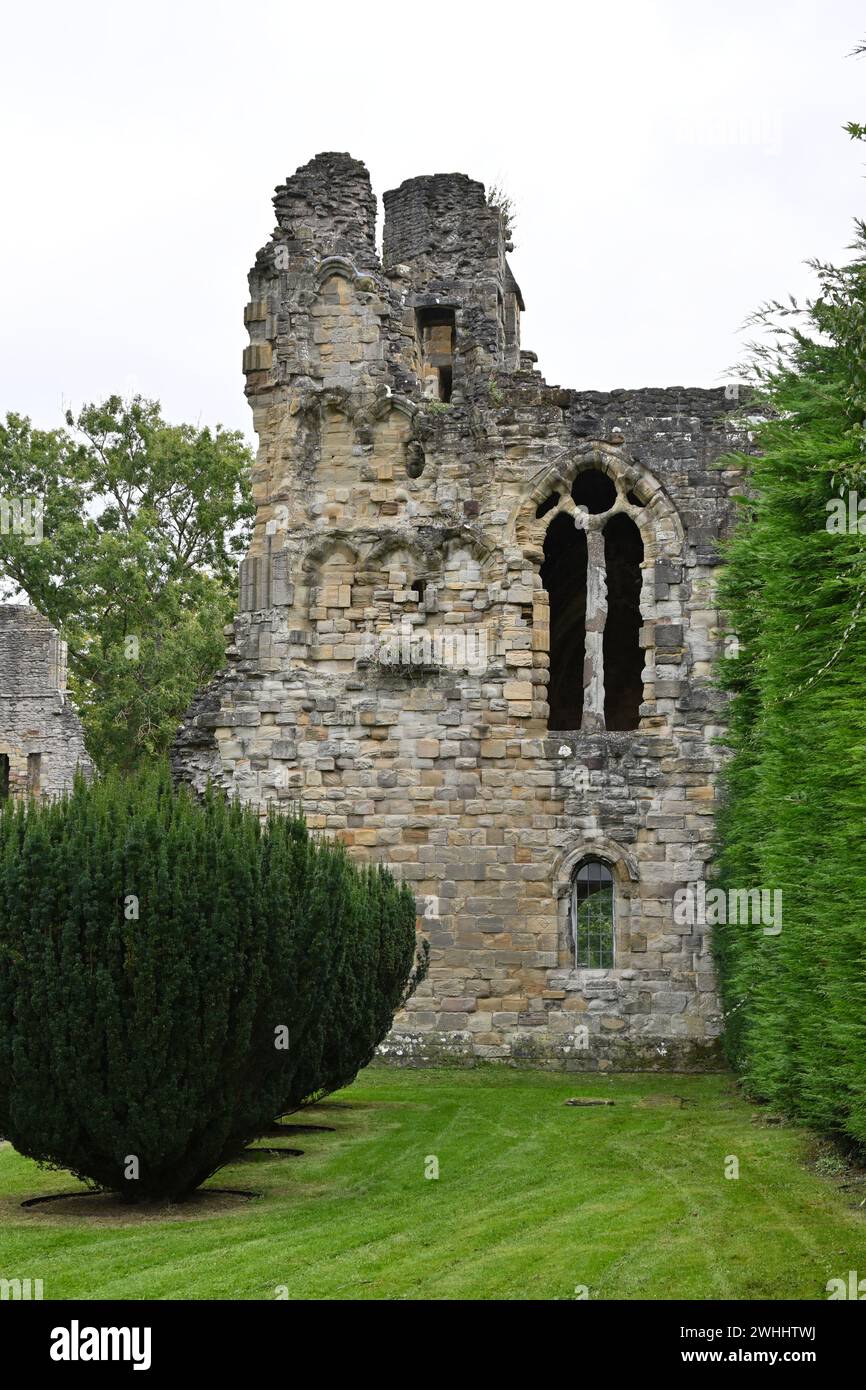 Wenlock, oder St. Milburga's Priory Kloster aus dem 12. Jahrhundert in Much Wenlock, Shropshire, Großbritannien September Stockfoto