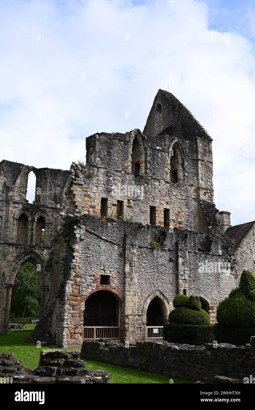 Wenlock, oder St. Milburga's Priory Kloster aus dem 12. Jahrhundert in Much Wenlock, Shropshire, Großbritannien September Stockfoto