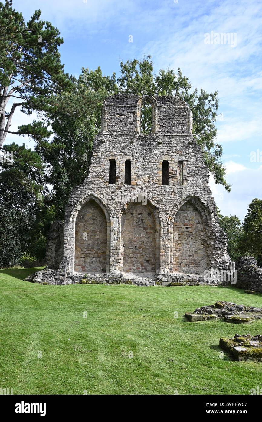 Wenlock, oder St. Milburga's Priory Kloster aus dem 12. Jahrhundert in Much Wenlock, Shropshire, Großbritannien September Stockfoto