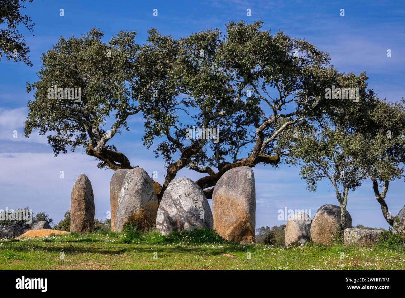 Cromlech Vale Maria do Meio Stockfoto