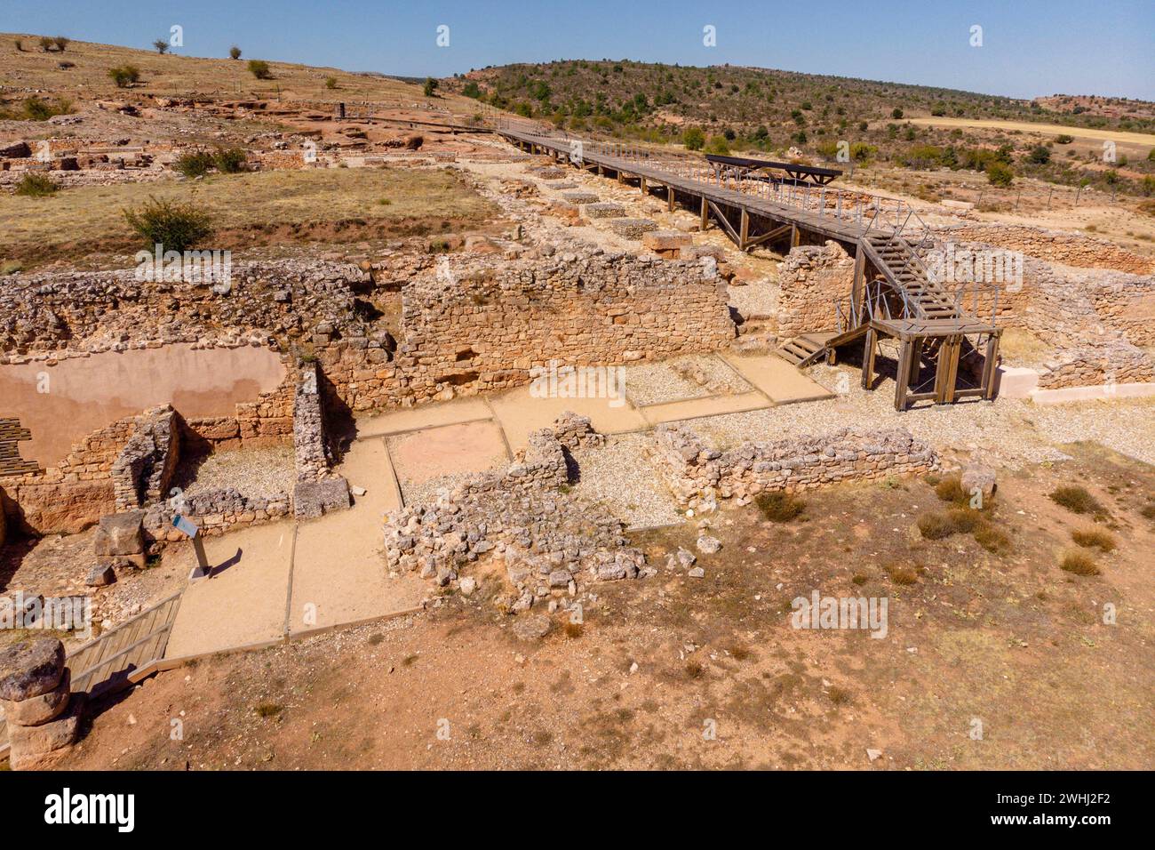 Conjunto del foro romano de Tiermes Stockfoto