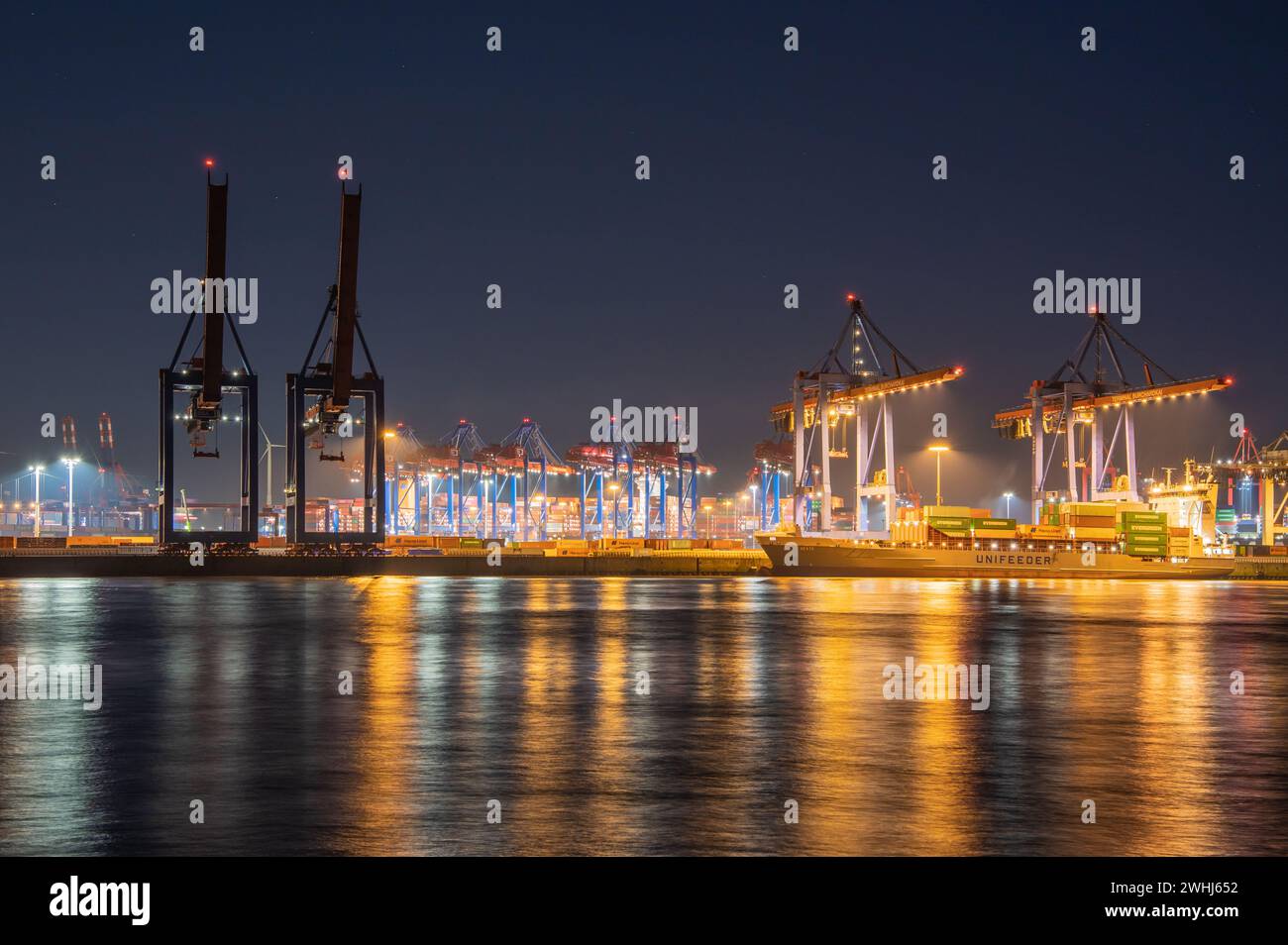 Container-terminal Stockfoto