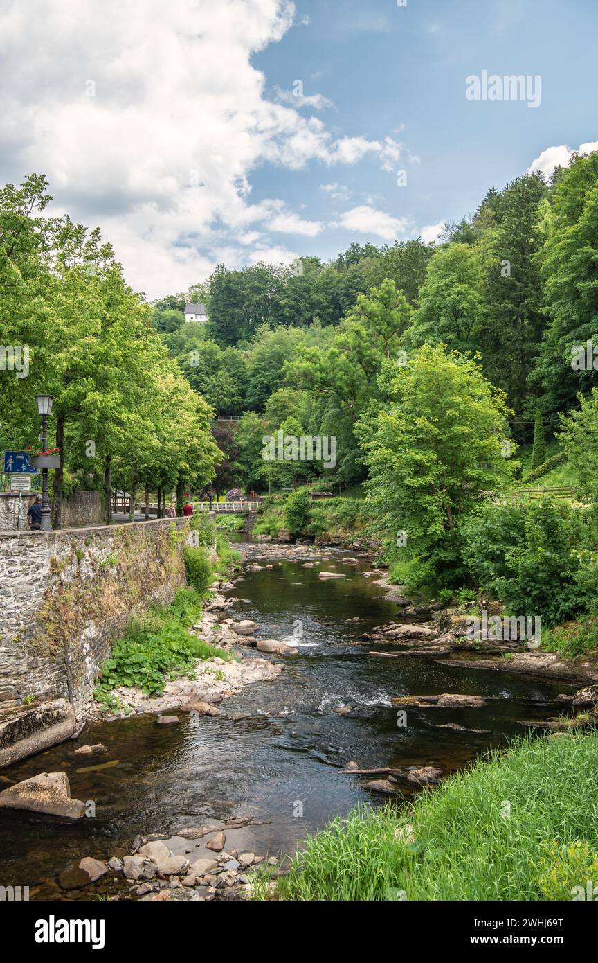 Flusslauf der Rur Stockfoto