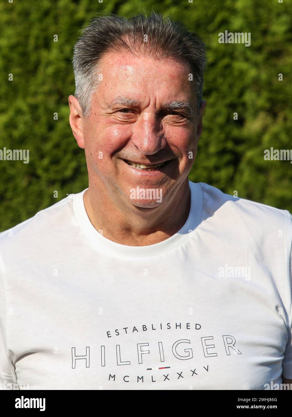 DDR-Handballlegende Wieland Schmidt beim Treffen der ehemaligen Spieler SC Magdeburg am 09/2023 Stockfoto