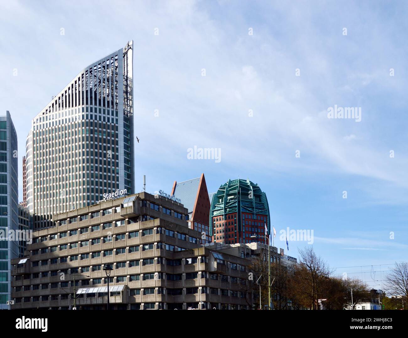 Skyline der Innenstadt von den Haag, der Hauptstadt der Niederlande Stockfoto