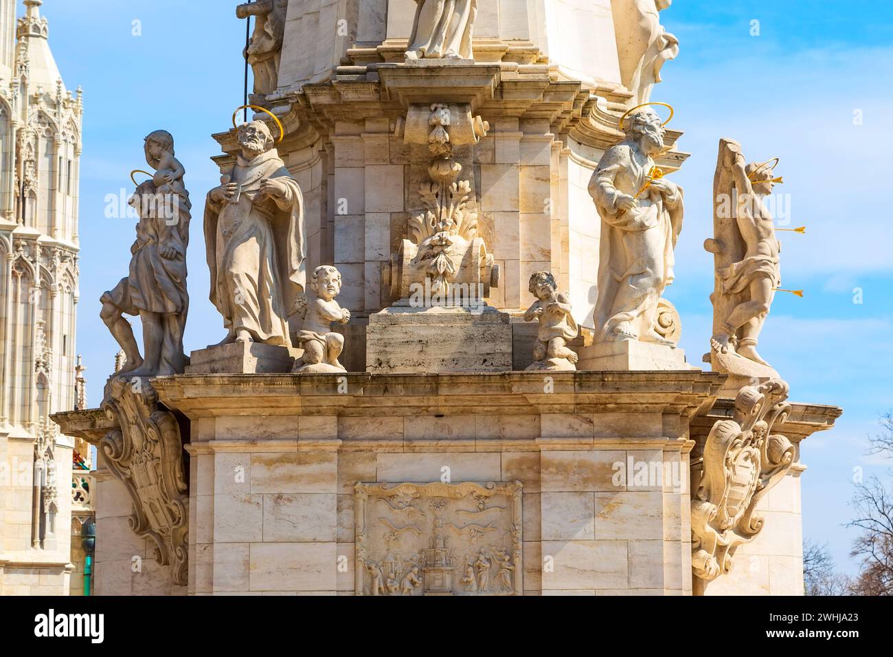 Dreifaltigkeitssäule, Budapest, Ungarn Stockfoto