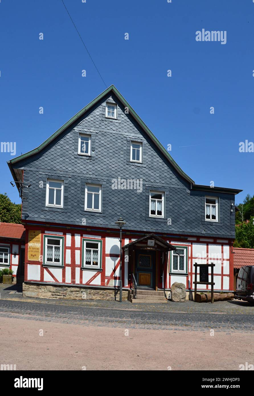 Historisches Gebäude in der Altstadt von Ruhla, Thüringen Stockfoto