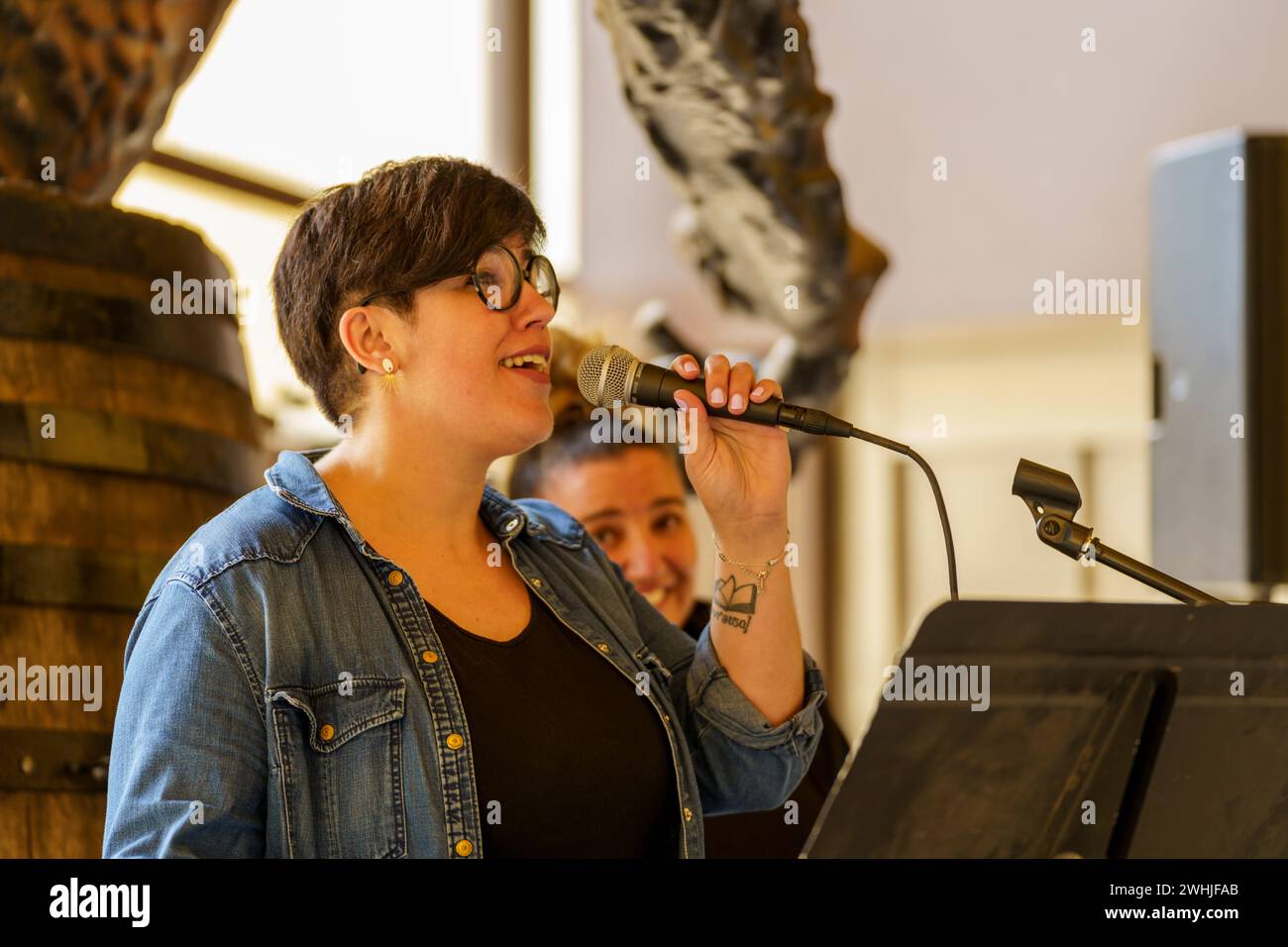 Natalia Tascon i Maria Magdalena Amengual. Sänger Stockfoto