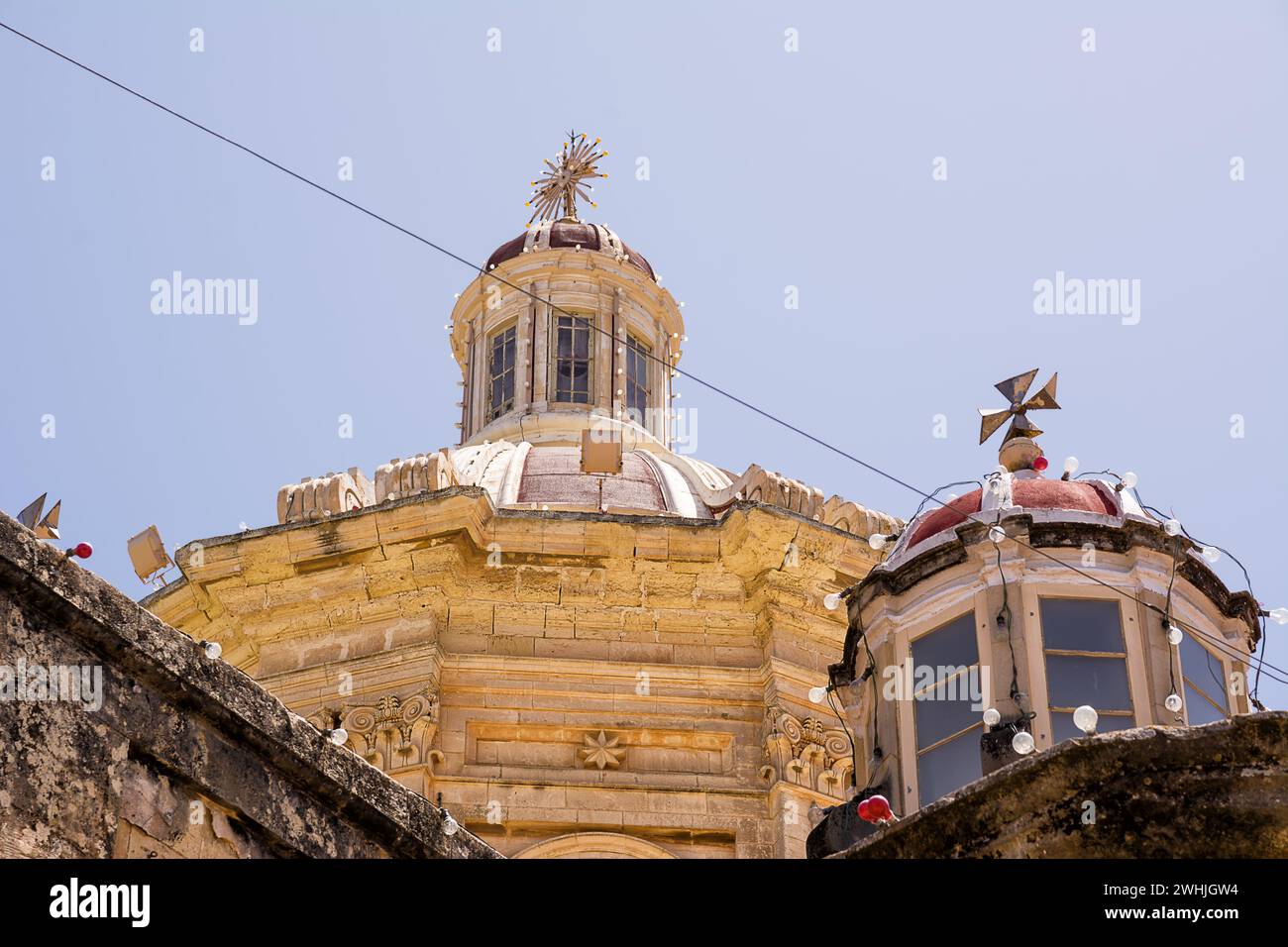 Kuppel der St. Paul's Collegiate Church in Rabat, Malta Stockfoto