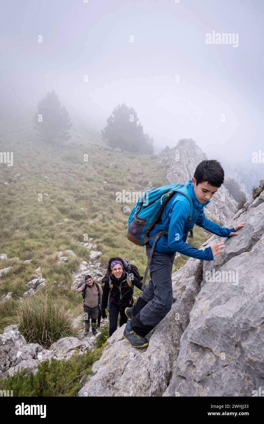 Aufsteigen auf den Sporn von Xaragal De Sa Camamilla Stockfoto